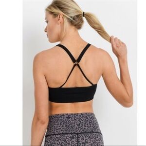 Mono B size S sports bra Black cross back bralette criss cross seamless new